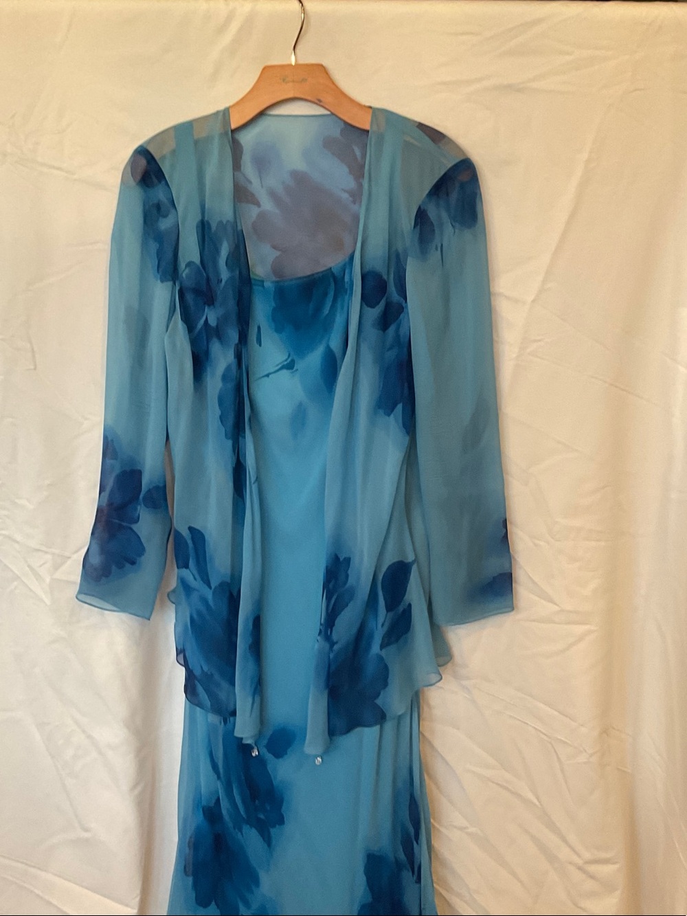 Blue Floral Maxi Slip Dress